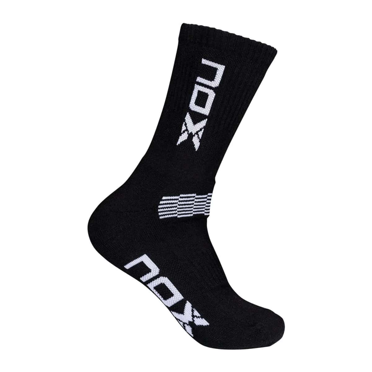 Meias técnicas Nox de cano médio (pretas - logo branco)