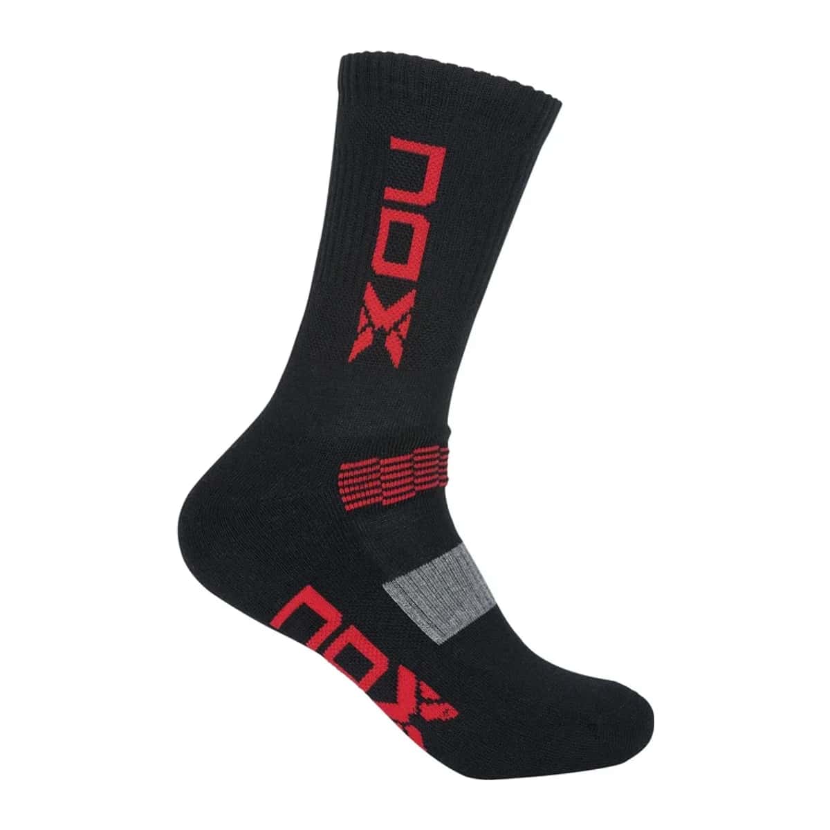 Meias técnicas Nox de cano médio (pretas - logo vermelho)